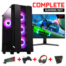 ScreenON - Gaming Set - X150128 - V2 (GamePC.X150128 + 27 Inch Monitor + Toetsenbord + Muis, Controller, Headset & Muismat) + WiFi & Bluetooth