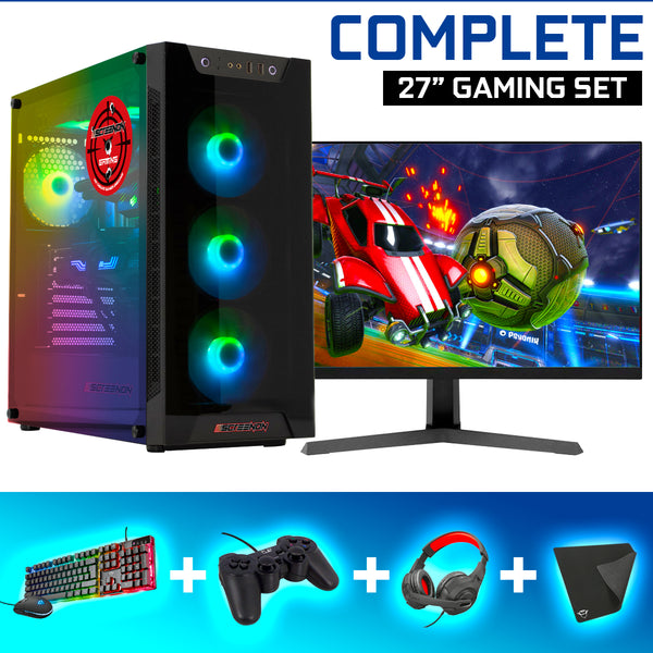 ScreenON - Gaming Set - X48187 - V2 (GamePC.X48187 + 27 Inch Monitor + Toetsenbord + Muis)