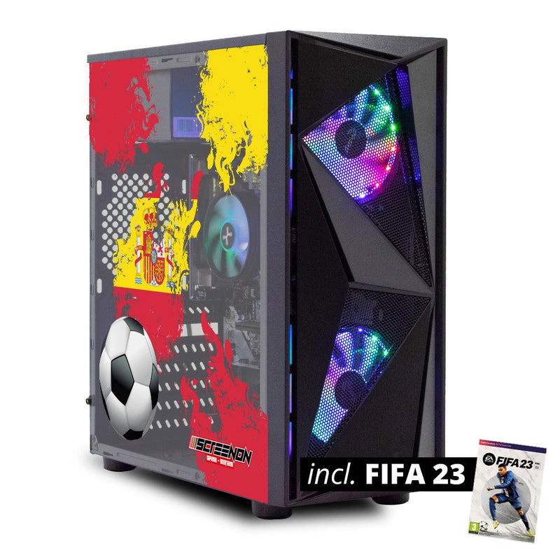 ScreenON - FIFA 23 Gaming PC Set + gratis FIFA 23 game cadeau – Spanje edition - (GamePC.FF23-V1104027 + 27 Inch Monitor + Toetsenbord + Muis + Game controller) - ScreenOn