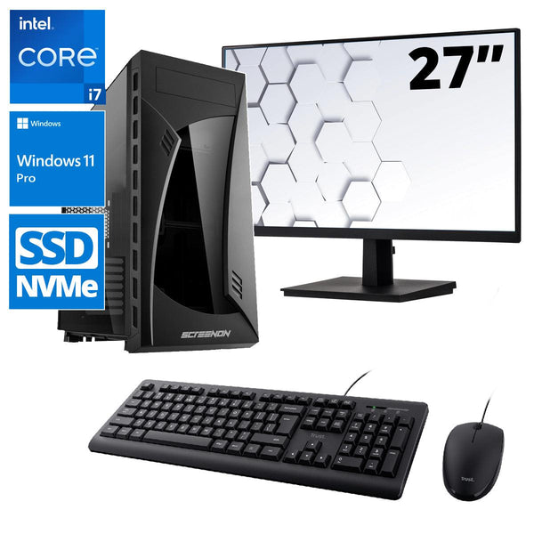 ScreenON - Office Set - Z60070 - V2 - (OfficePC.Z60070 + 27 Inch Monitor + Toetsenbord + Muis) - ScreenOn
